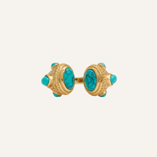 Bague Toi et Moi moderne Turquoise - Astéless