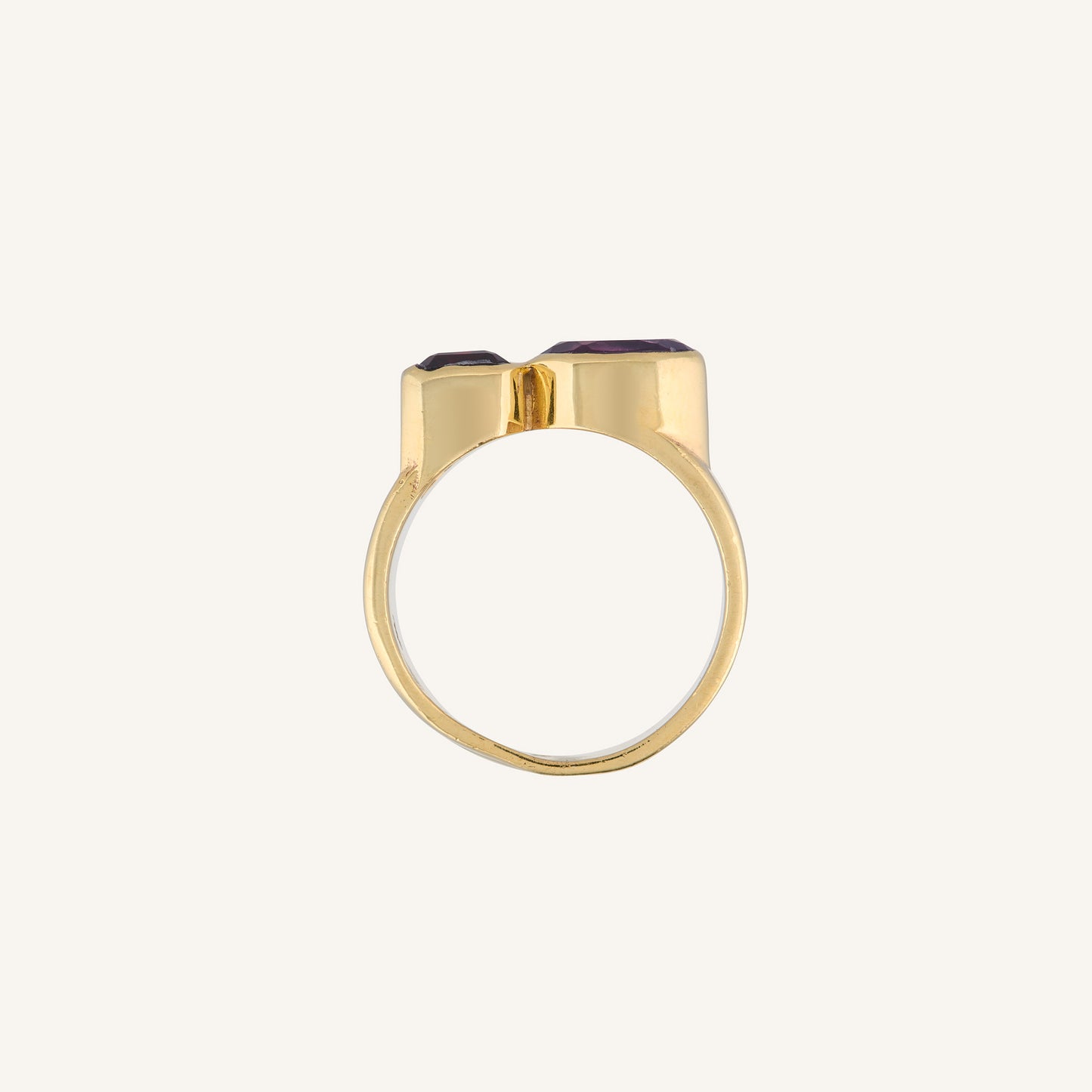 Bague chevaliere avec pierre Améthyste/Grenat/Citrine/Péridot - Betty