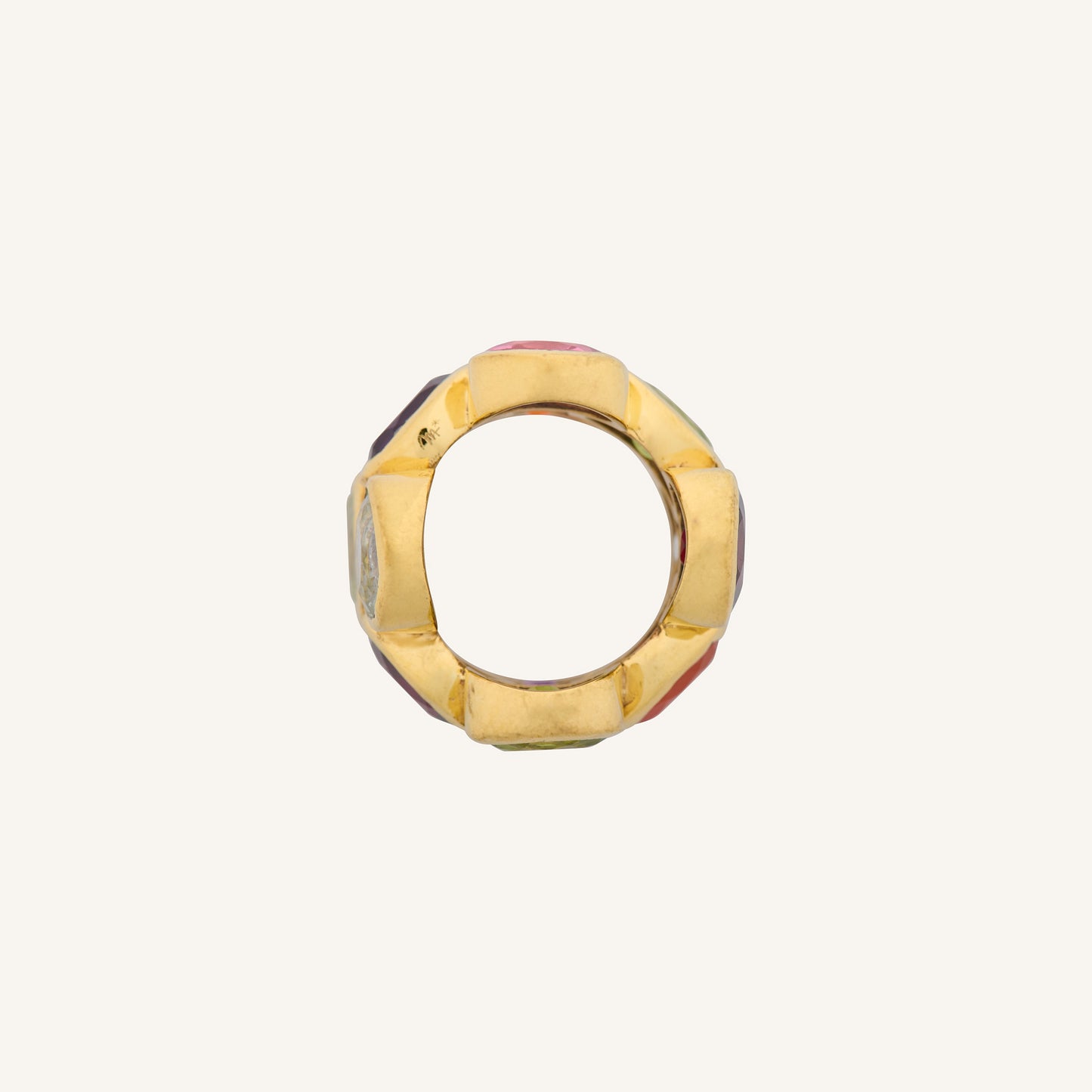 Bague bande Multi pierres multicolore - Cabo