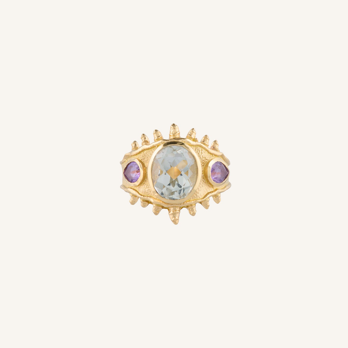 Bague oeil Aigue-marine et Améthyste - Freak