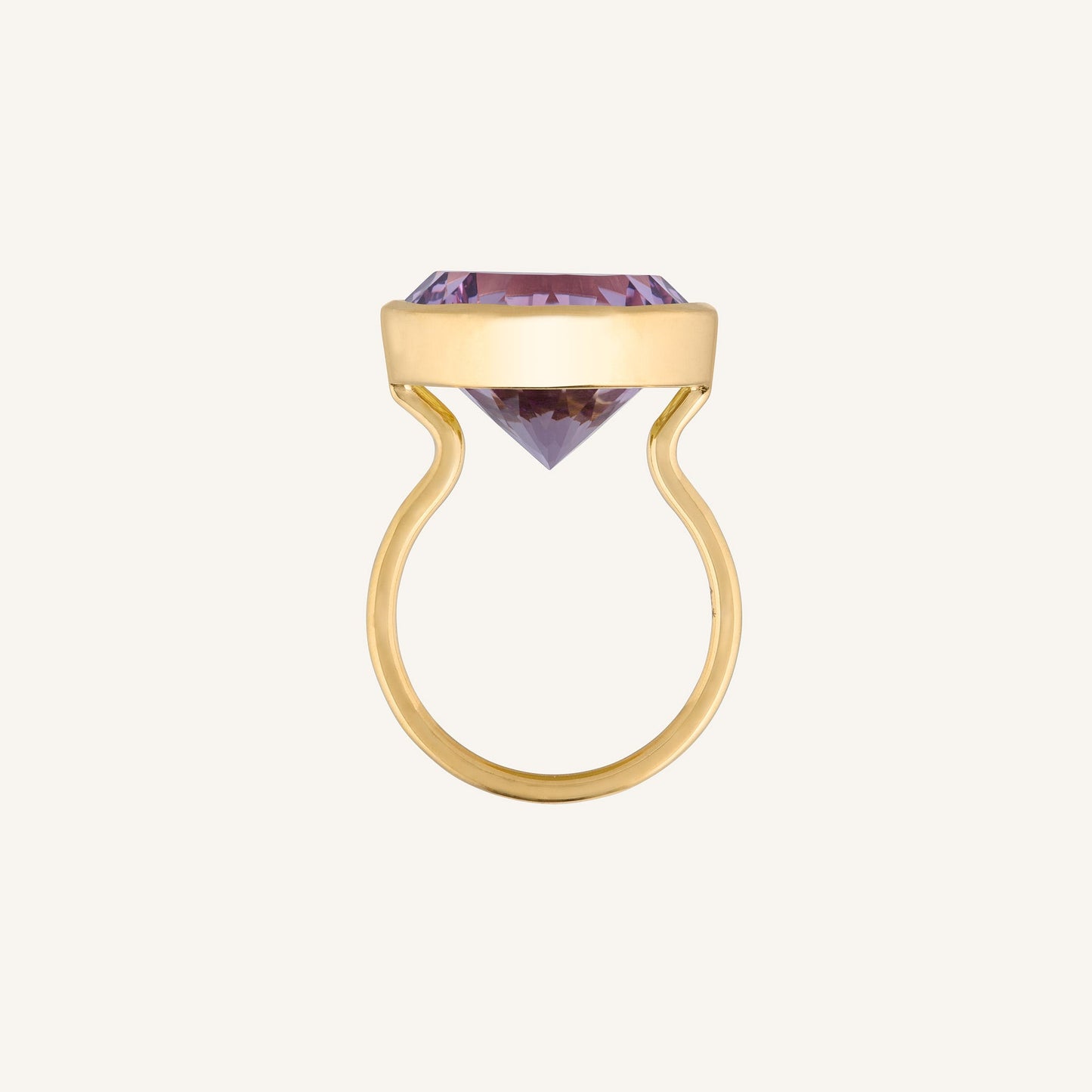 Bague cocktail avec pierre Améthyste ronde - Pop rond