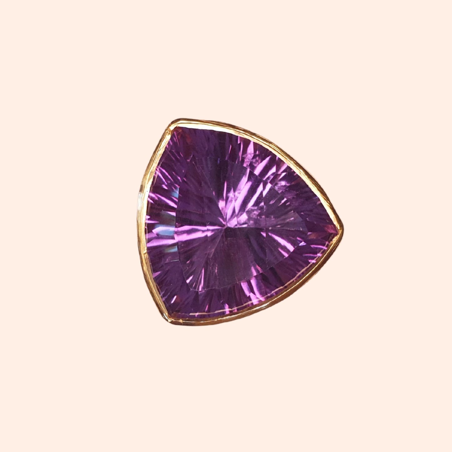 Bague fine avec pierre naturelle Améthyste - Pop triangle
