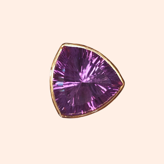 Bague fine avec pierre naturelle Améthyste - Pop triangle