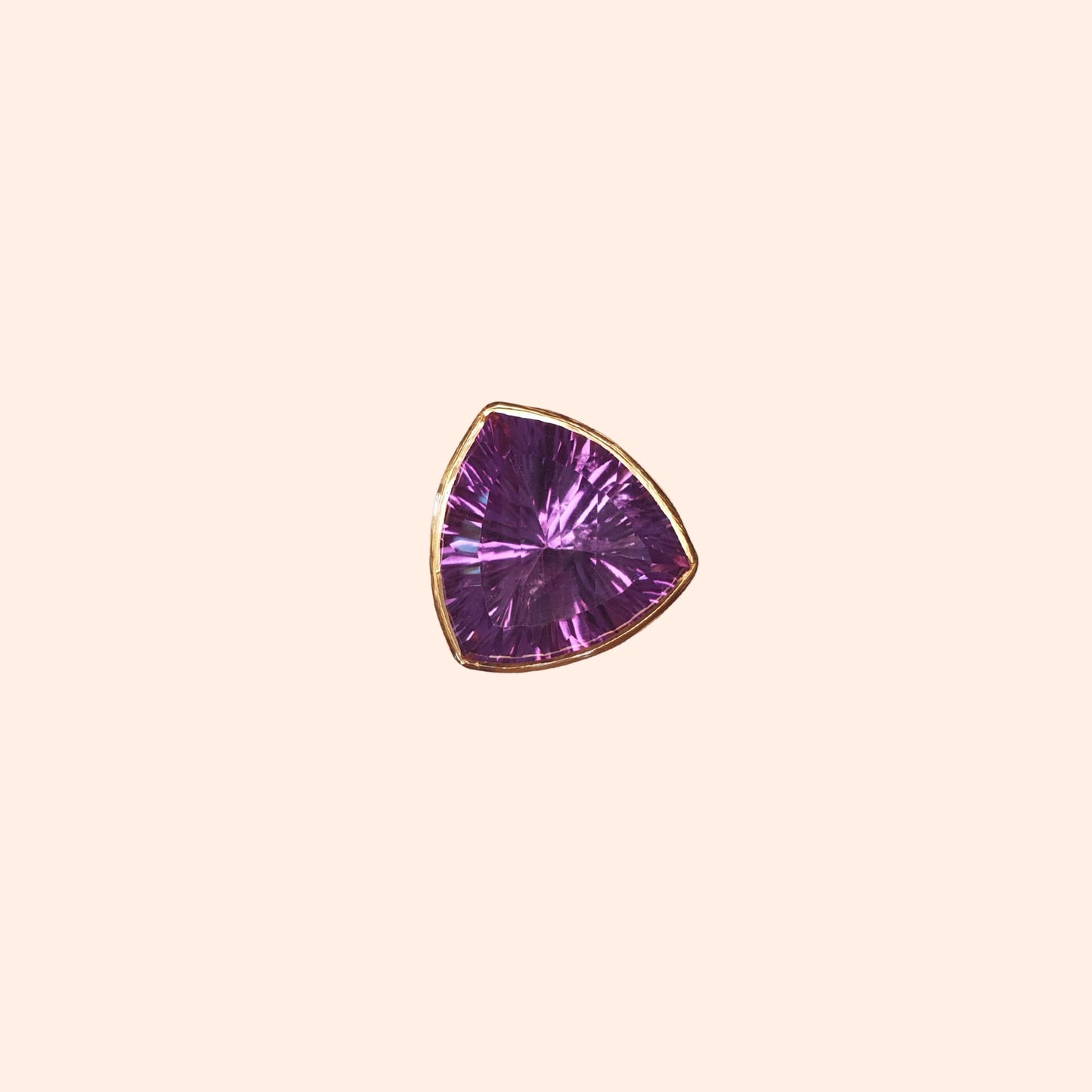 Bague fine avec pierre naturelle Améthyste - Pop triangle