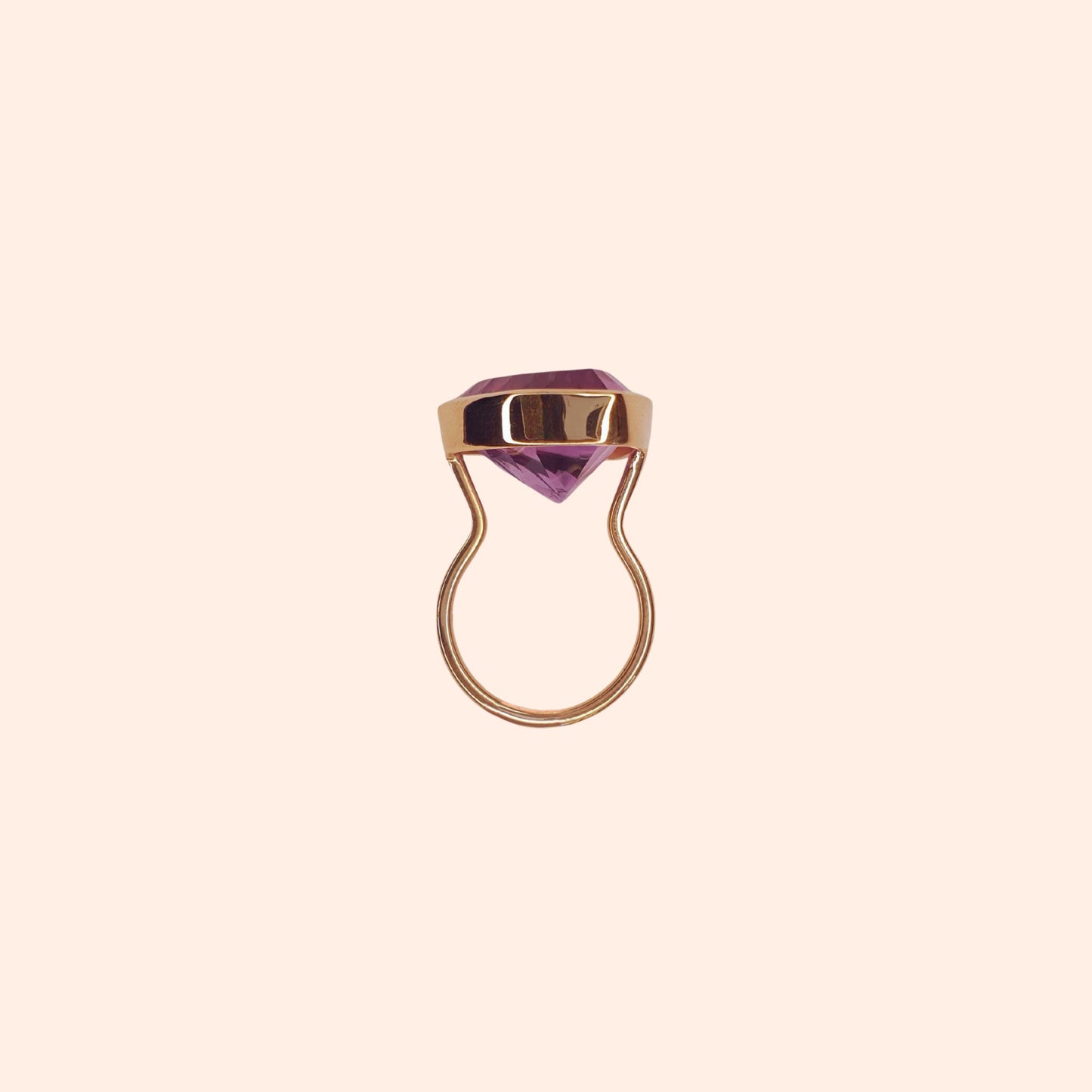 Bague fine avec pierre naturelle Améthyste - Pop triangle