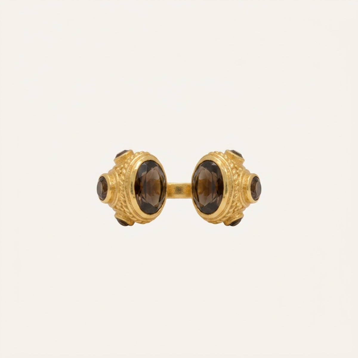 Bague Toi et Moi moderne Quartz Fumé - Astéless