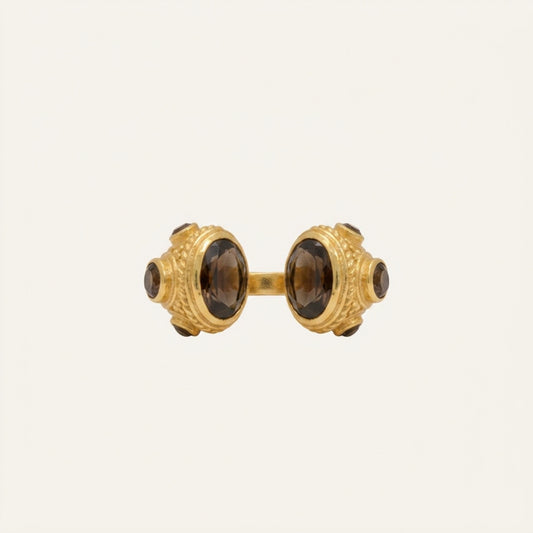 Bague Toi et Moi moderne Quartz Fumé - Astéless