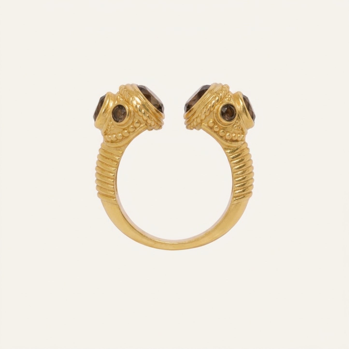 Bague Toi et Moi moderne Quartz Fumé - Astéless
