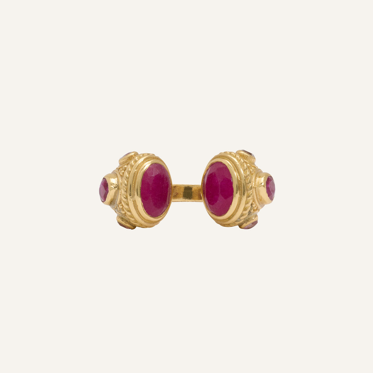 Bague Toi et Moi moderne Rubis rose - Astéless
