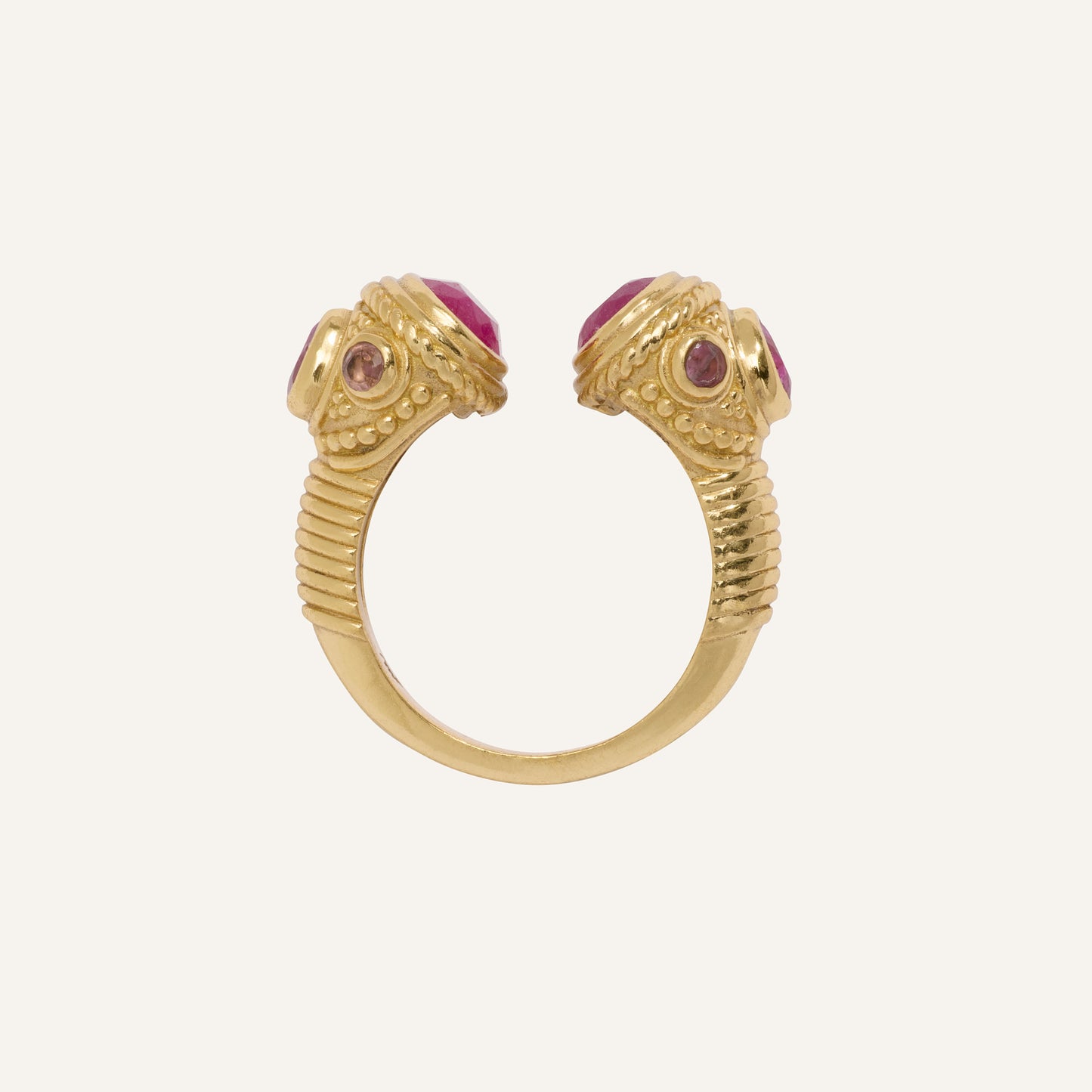 Bague Toi et Moi moderne Rubis rose - Astéless