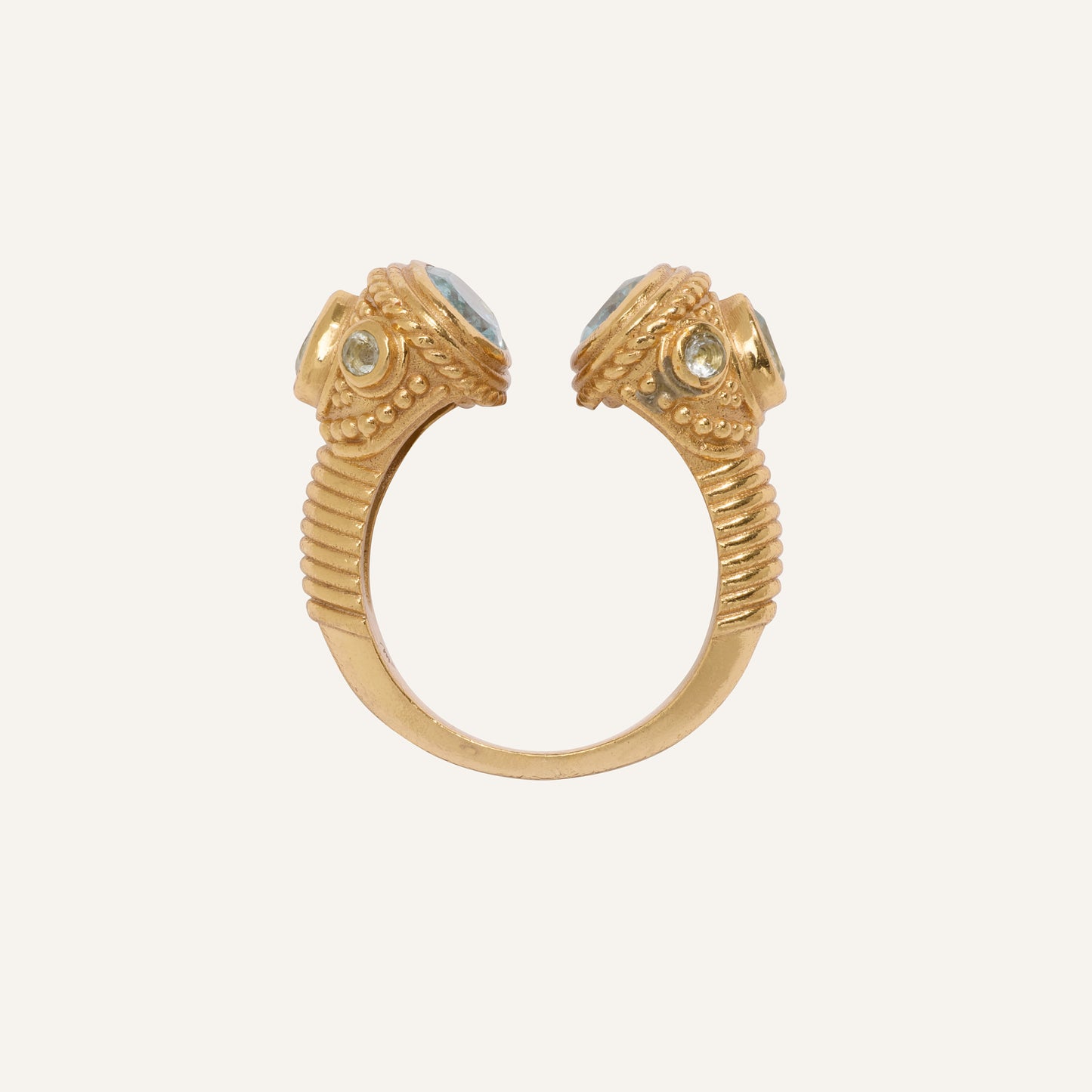 Bague Toi et Moi moderne Topaze bleu - Astéless