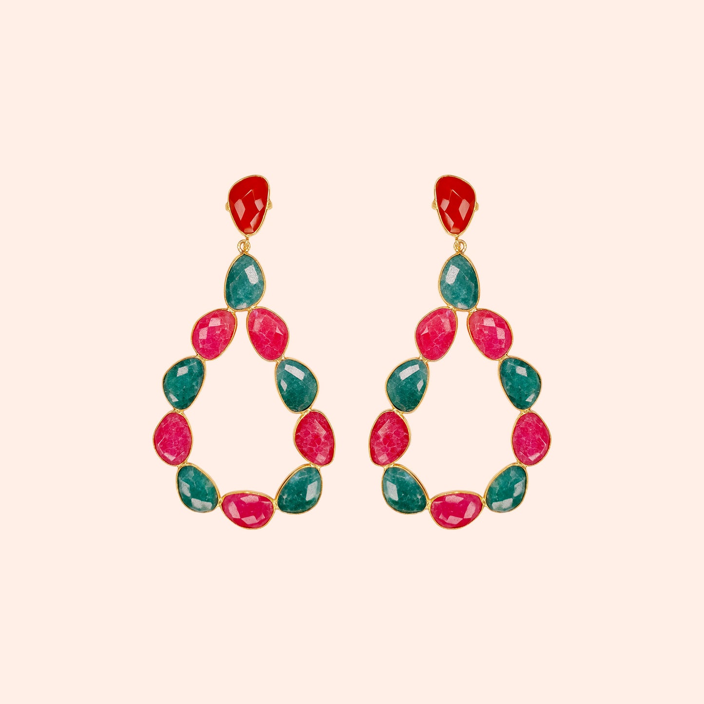 Boucles d'oreilles pendantes pierres Multicolores - Donna