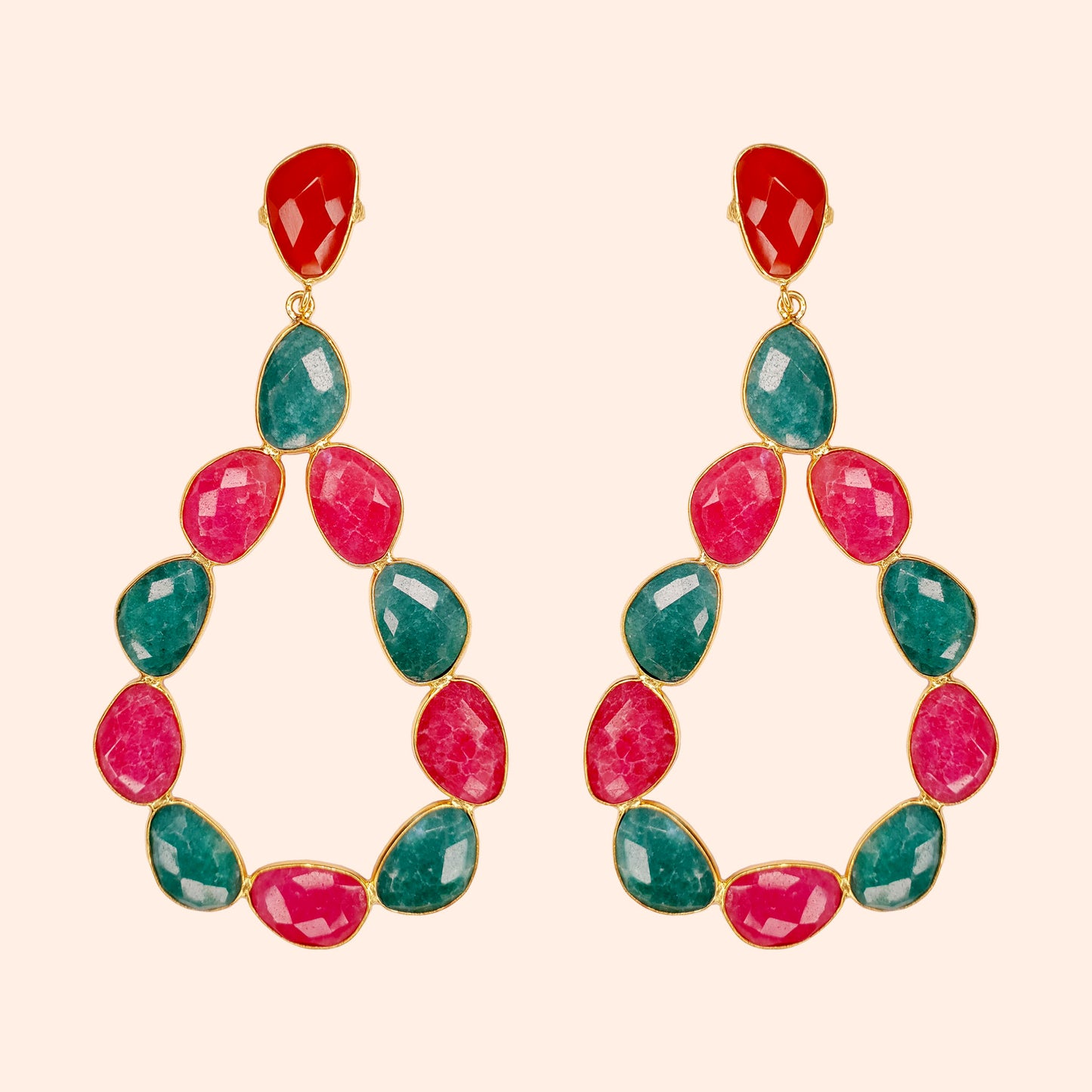 Boucles d'oreilles pendantes pierres Multicolores - Donna