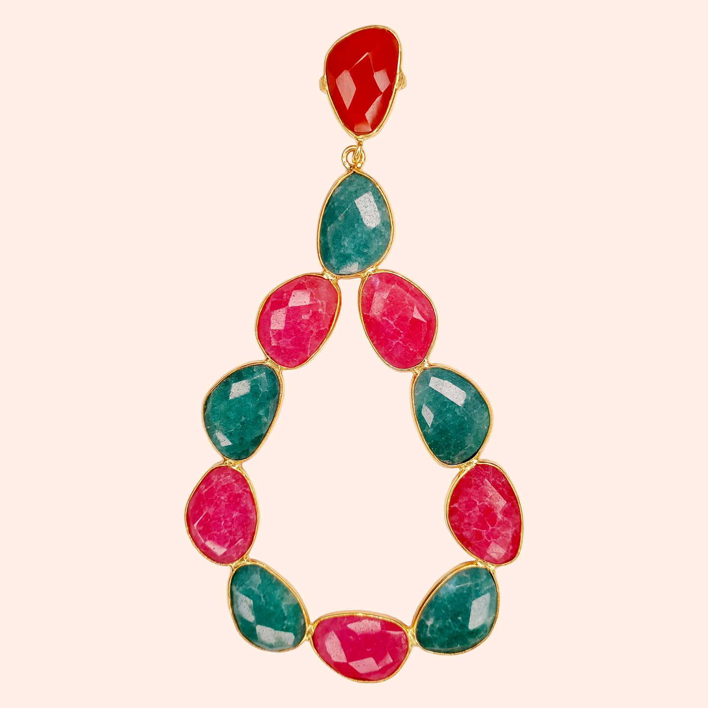 Boucles d'oreilles pendantes pierres Multicolores - Donna