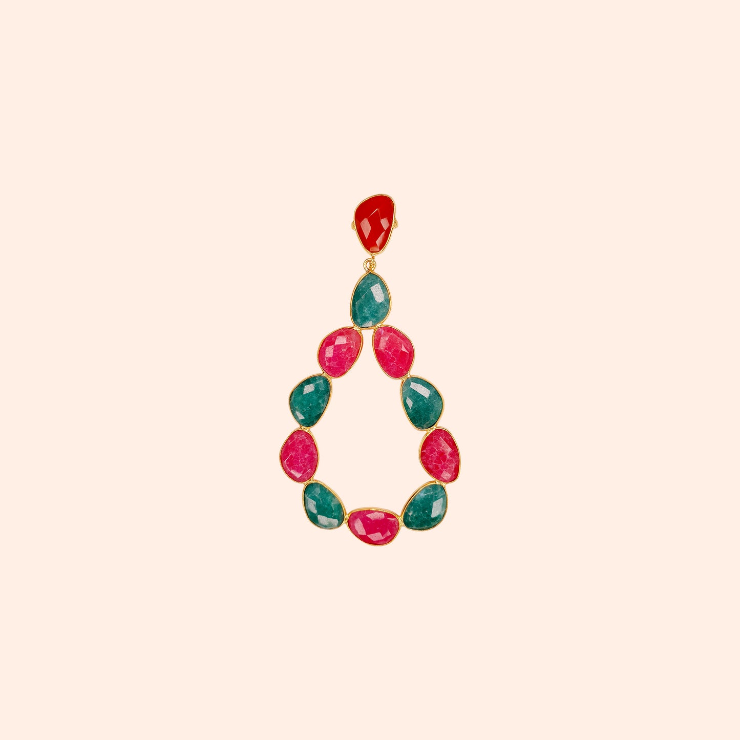Boucles d'oreilles pendantes pierres Multicolores - Donna