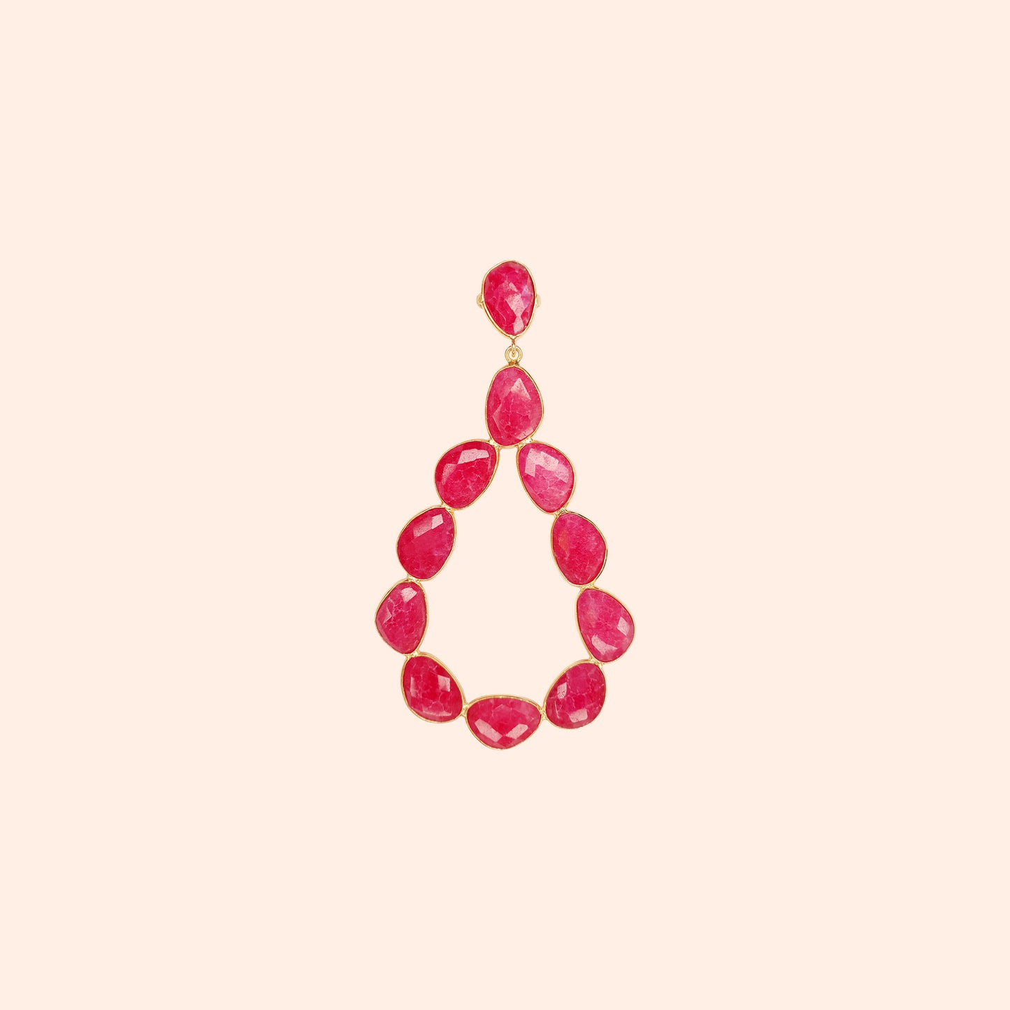 Boucles d'oreilles pendantes pierres Fushia - Donna