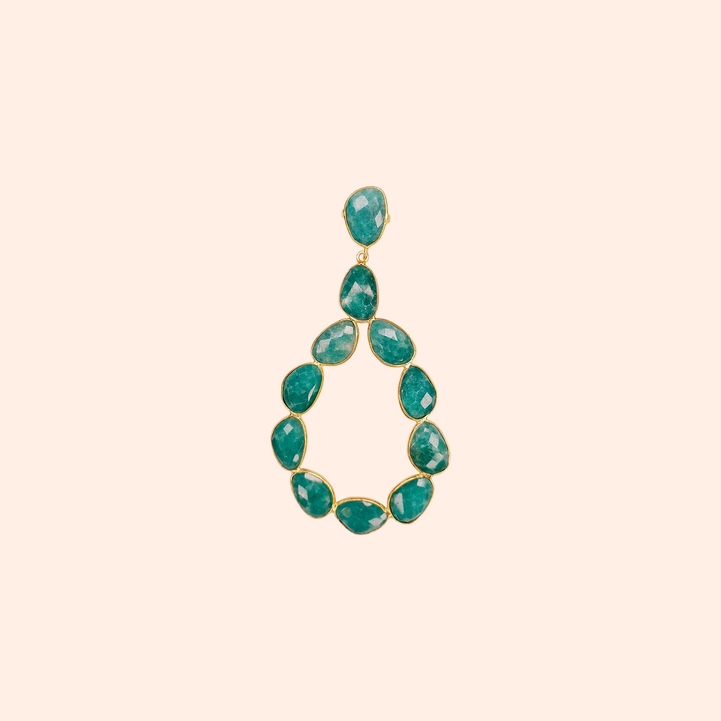 Boucles d'oreilles pendantes pierres Vert - Donna