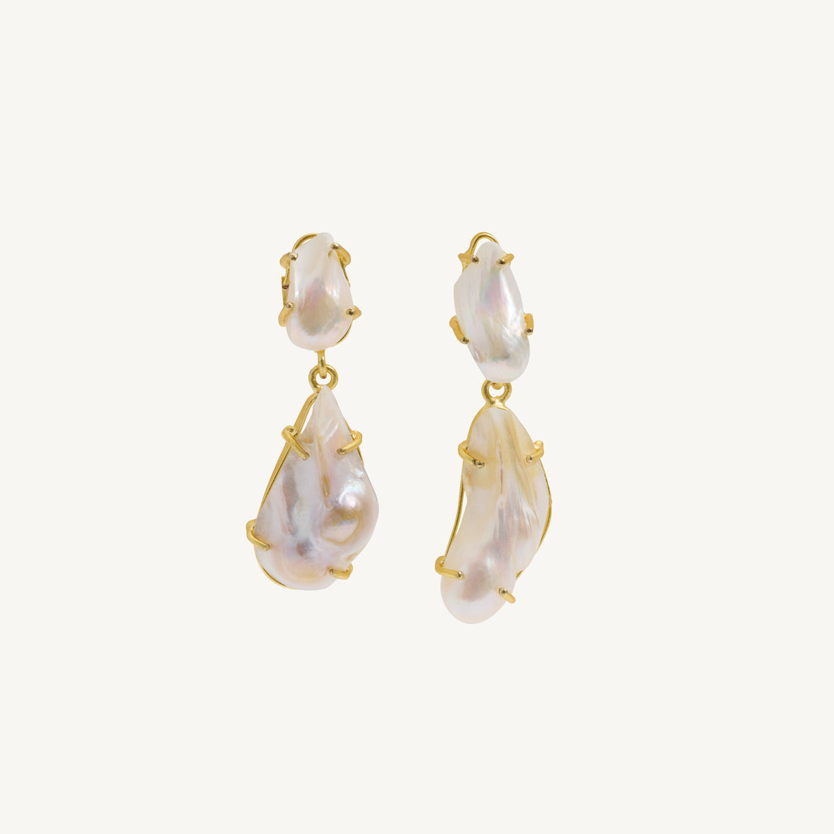 Boucles d'oreilles pendantes Perles baroques - Maria