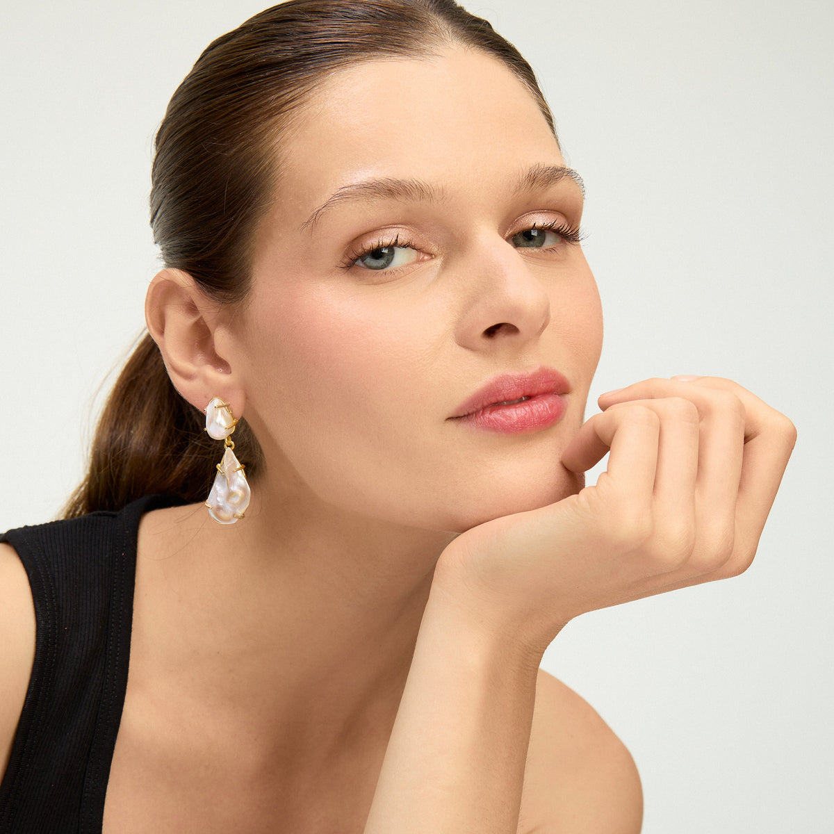 Boucles d'oreilles pendantes Perles baroques - Maria