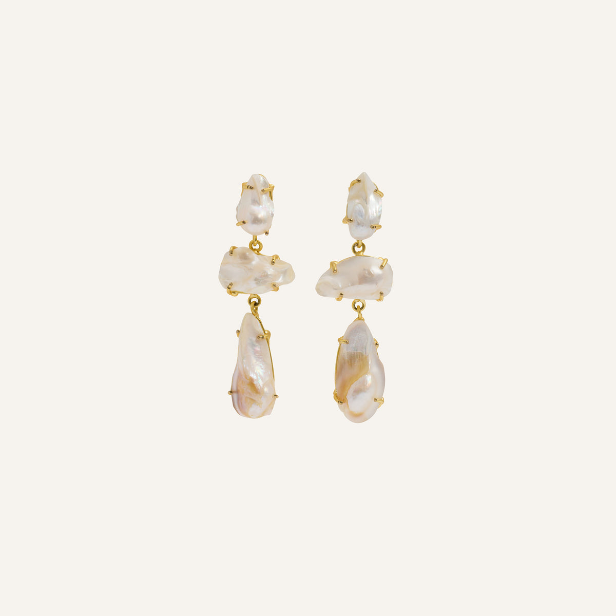 Boucles d'oreilles pendantes Perles baroques Maxi - Lotus