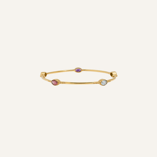Bracelet jonc multi pierres Tourmalines - Gina
