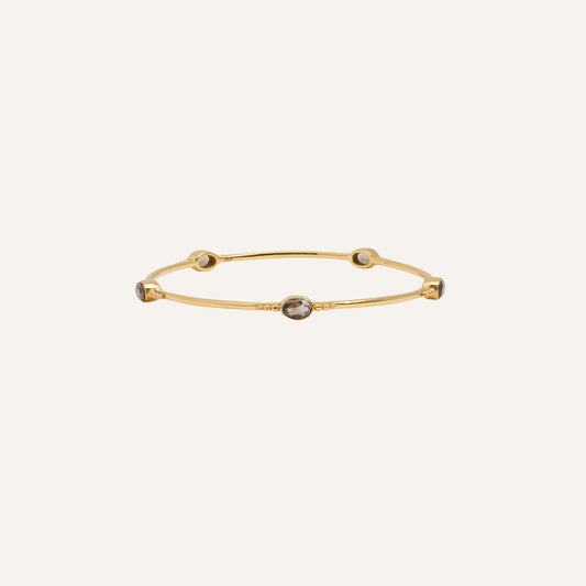 Bracelet jonc Quartz fumé - Gina