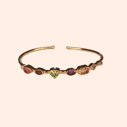 Bracelet jonc pierres fines multicolores - Céleste