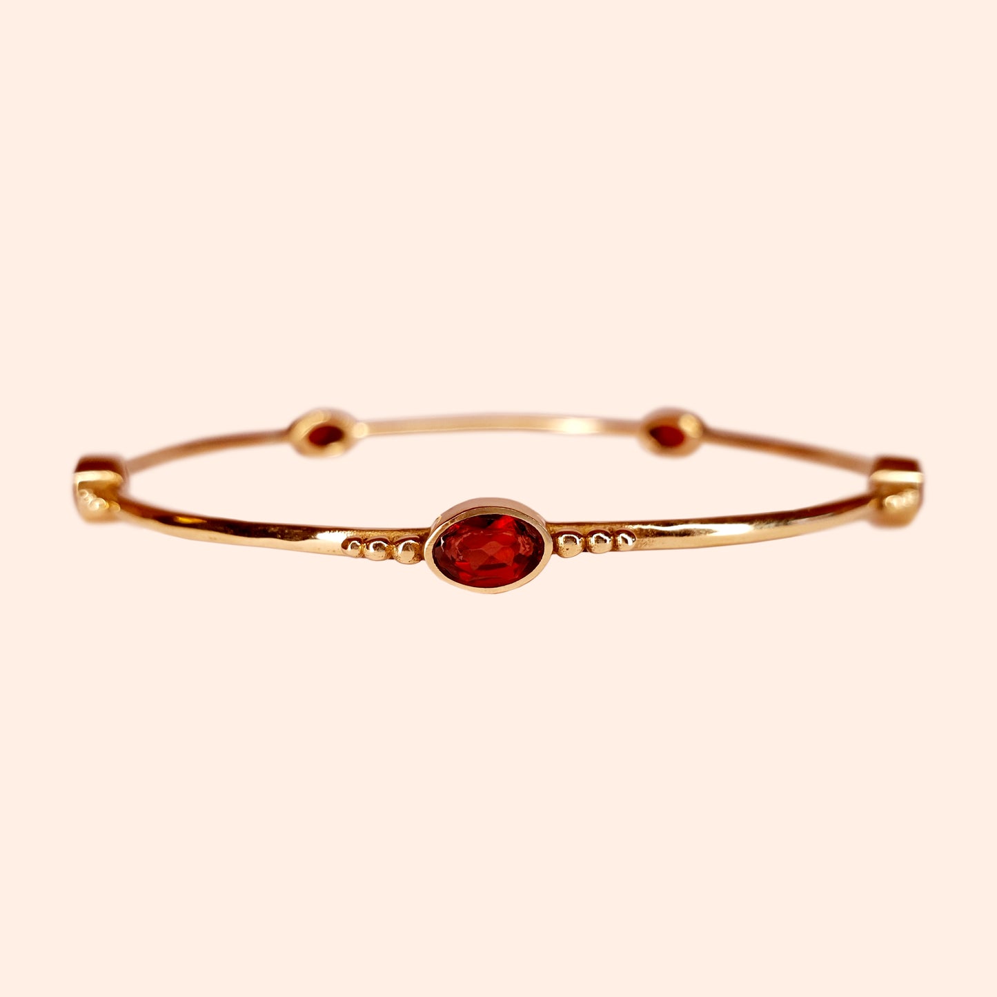 Bracelet jonc pierre Grenat rouge - Gina