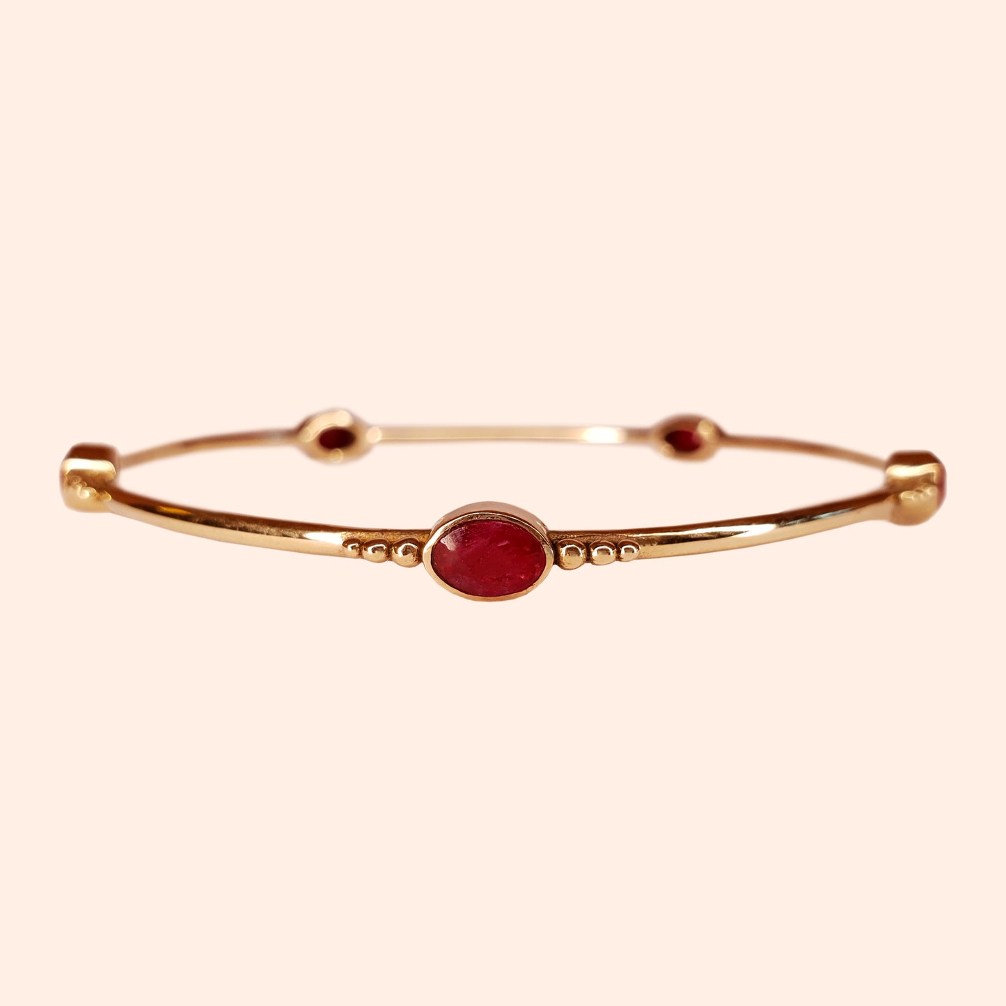 Bracelet jonc pierre Rubis rose - Gina