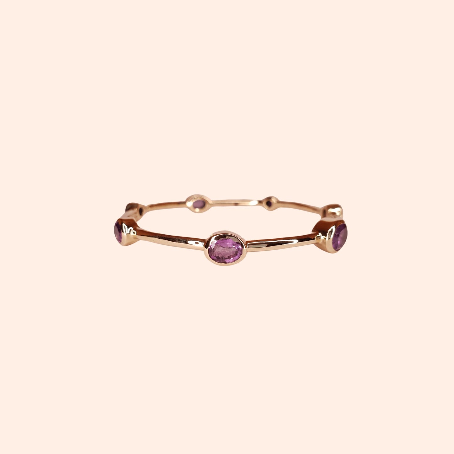 Bracelet jonc femme Améthyste violette - Gloria