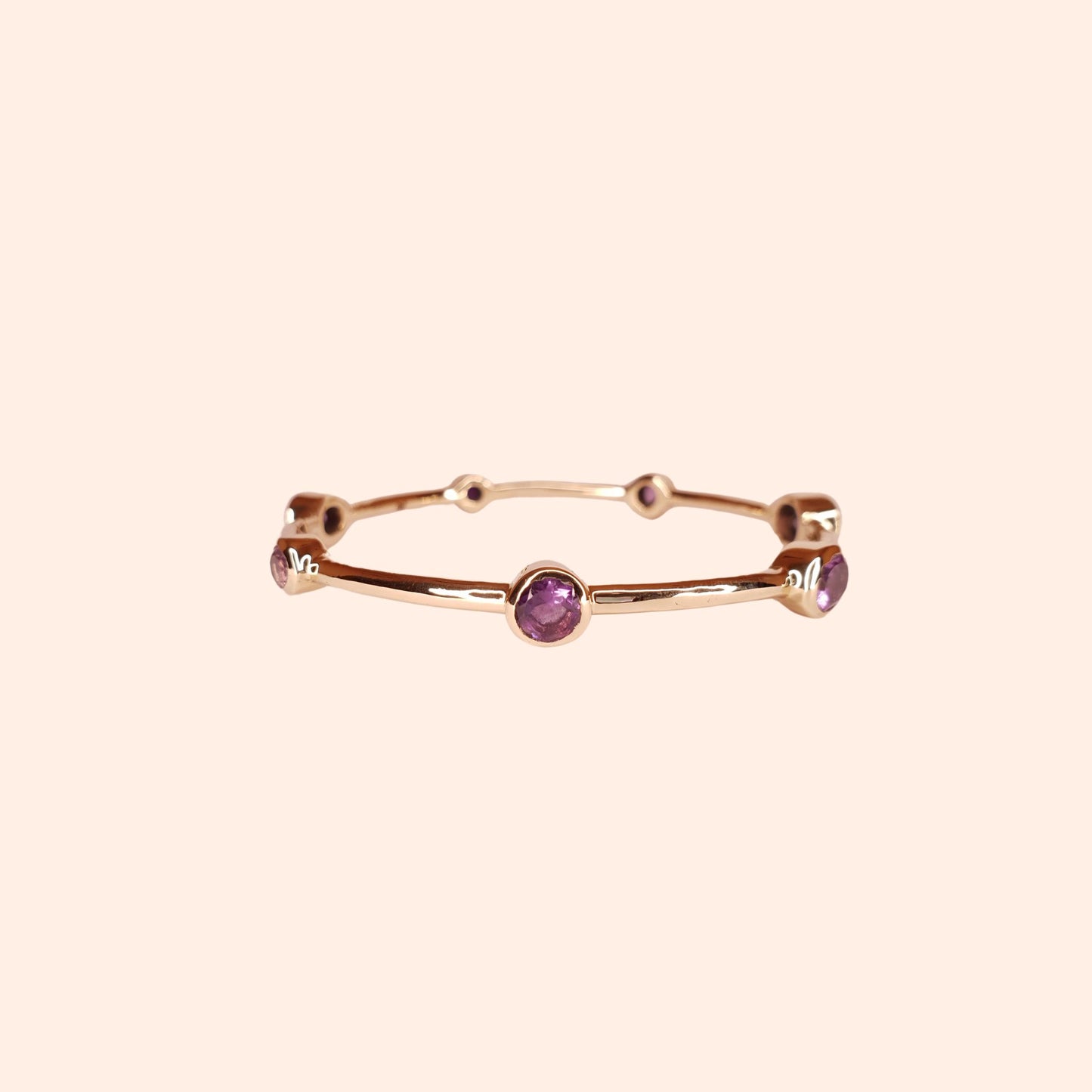 Bracelet jonc femme Améthyste violette - Gloria