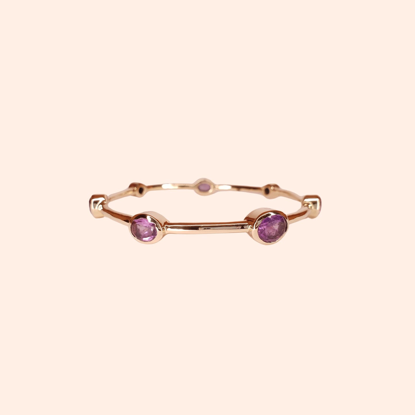 Bracelet jonc femme Améthyste violette - Gloria