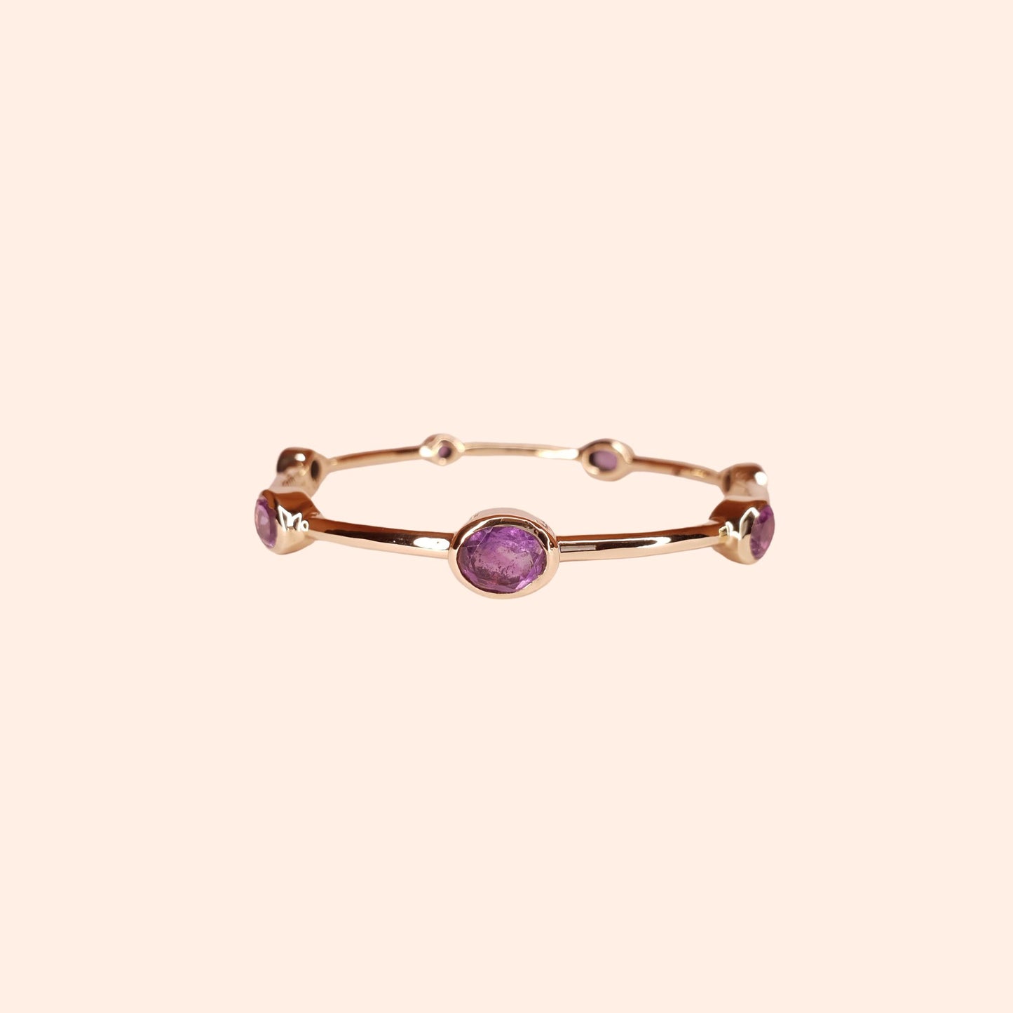 Bracelet jonc femme Améthyste violette - Gloria