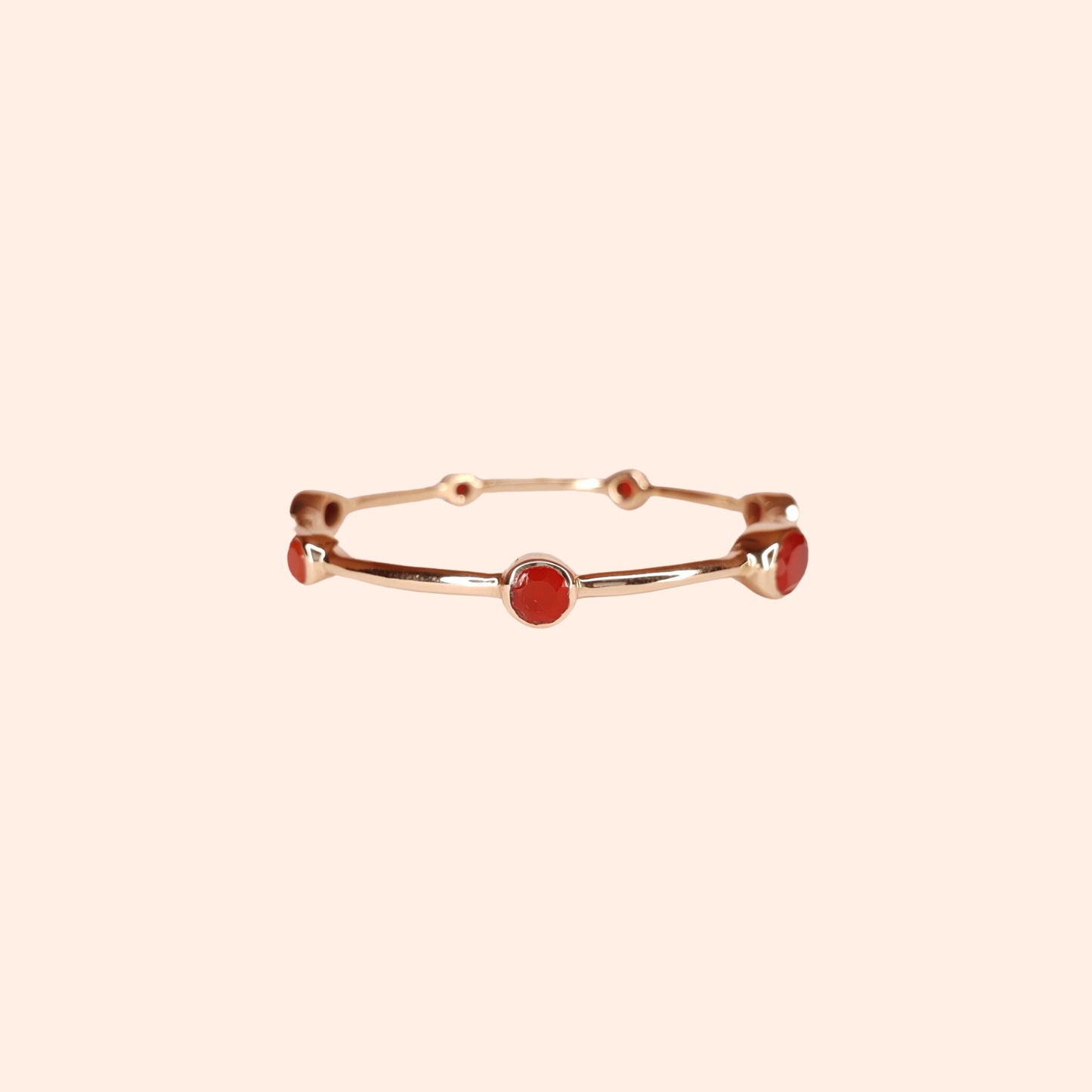 Bracelet jonc femme Cornaline orange - Gloria