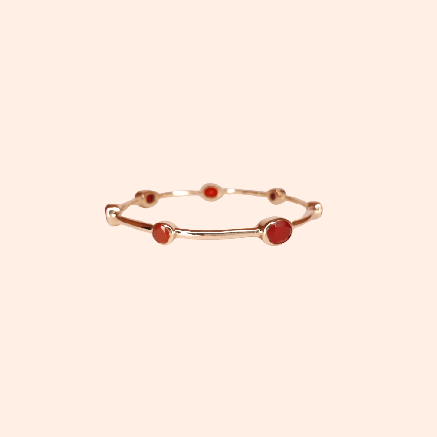 Bracelet jonc femme Cornaline orange - Gloria