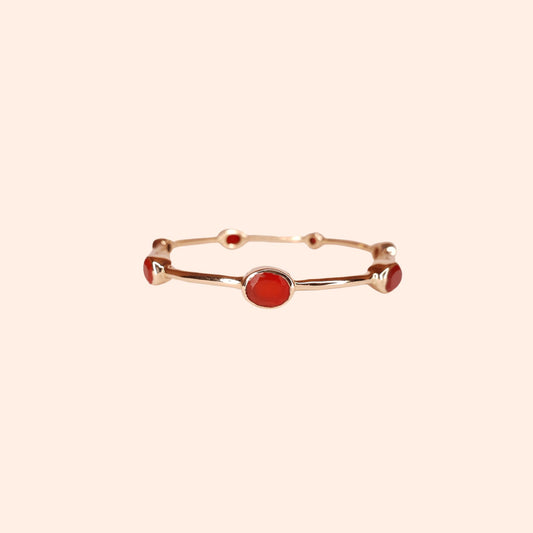 Bracelet jonc femme Cornaline orange - Gloria