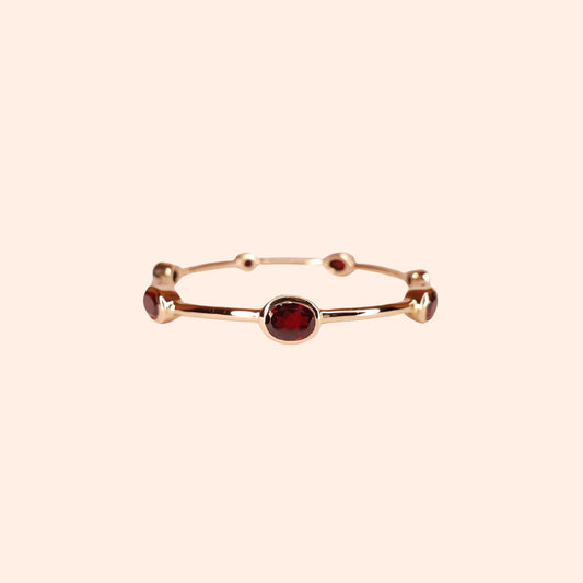 Bracelet jonc femme Grenat rouge - Gloria