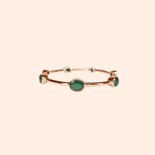 Bracelet jonc femme Onyx vert - Gloria