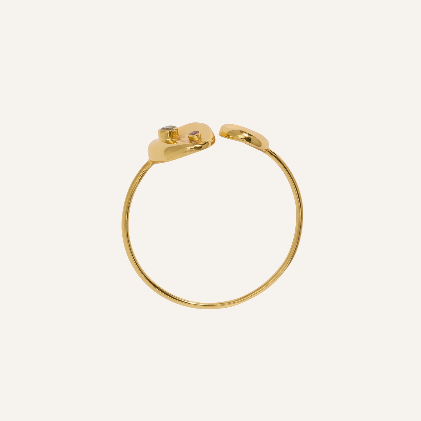 Bracelet jonc ouvert et pierres naturelles - Oyster