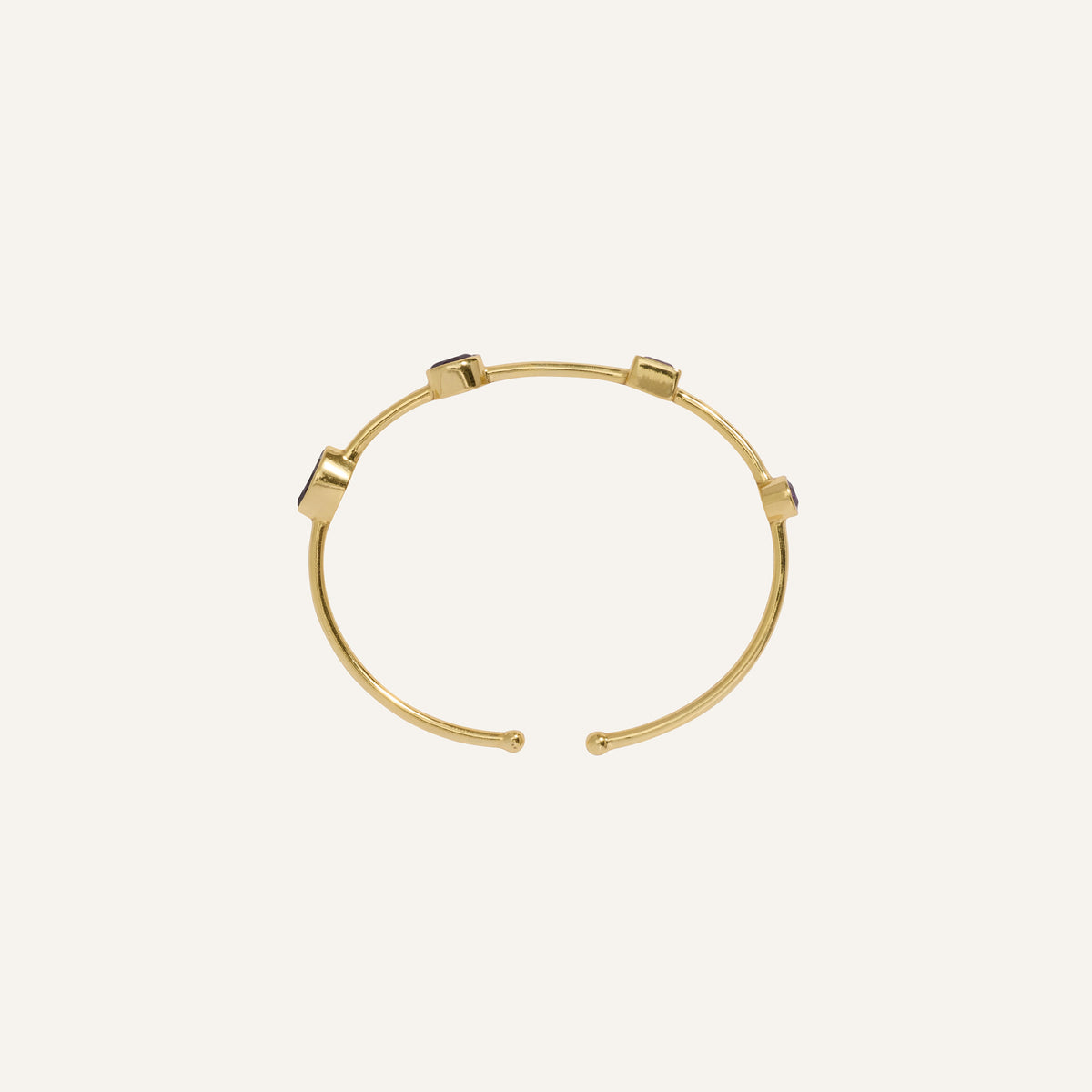 Bracelet jonc souple et ouvert en Améthyste - Punky