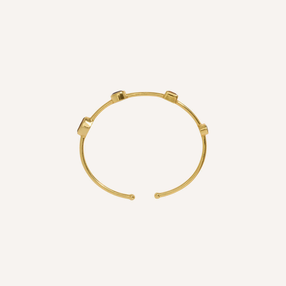 Bracelet jonc souple et ouvert Citrine/Quartz fumé - Punky