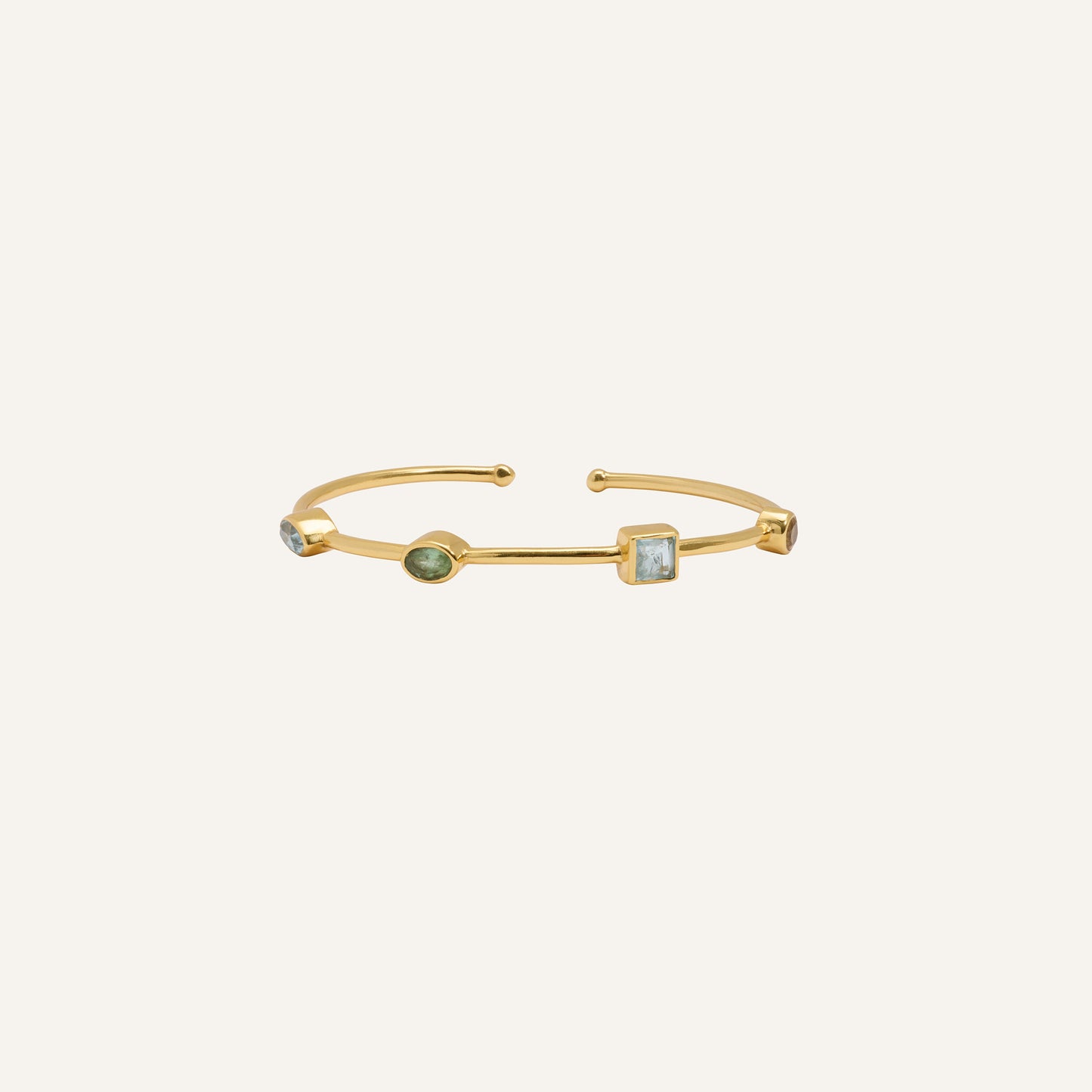 Bracelet jonc souple et ouvert en Citrine/Topaze/Prasiolite - Punky