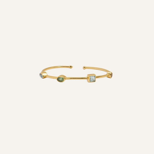 Bracelet jonc souple et ouvert en Citrine/Topaze/Prasiolite - Punky