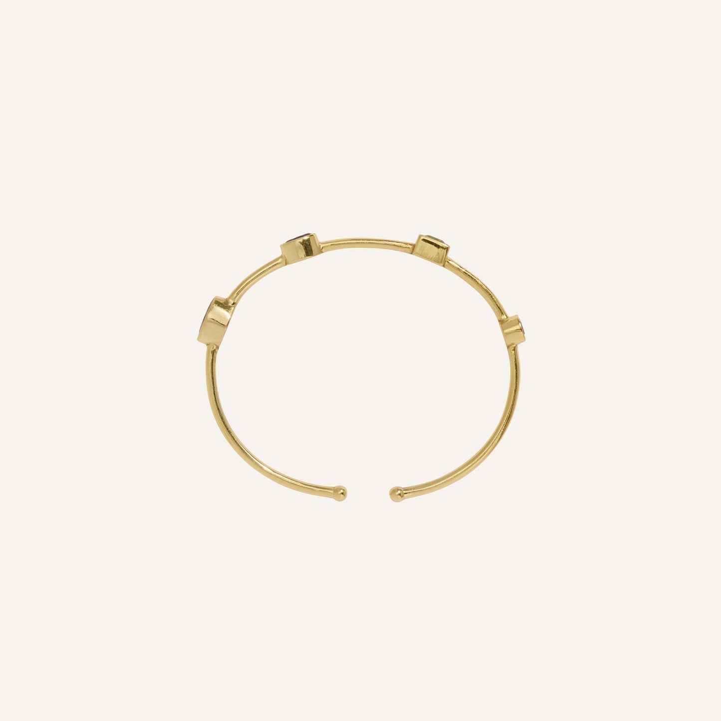 Bracelet jonc souple et ouvert Multi pierres - Punky