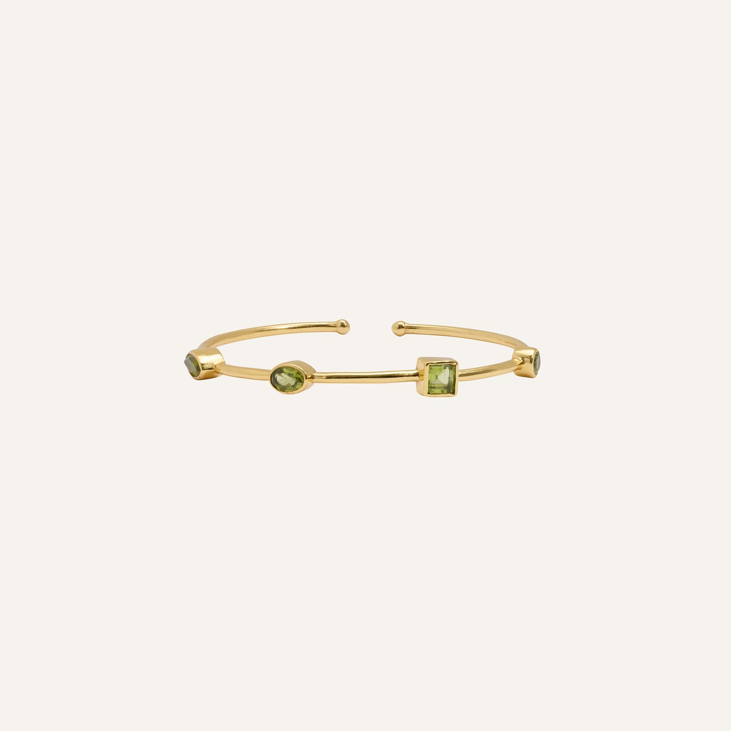 Bracelet jonc souple et ouvert en Péridot - Punky