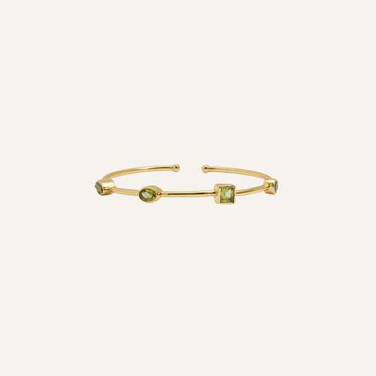 Bracelet jonc souple et ouvert en Péridot - Punky
