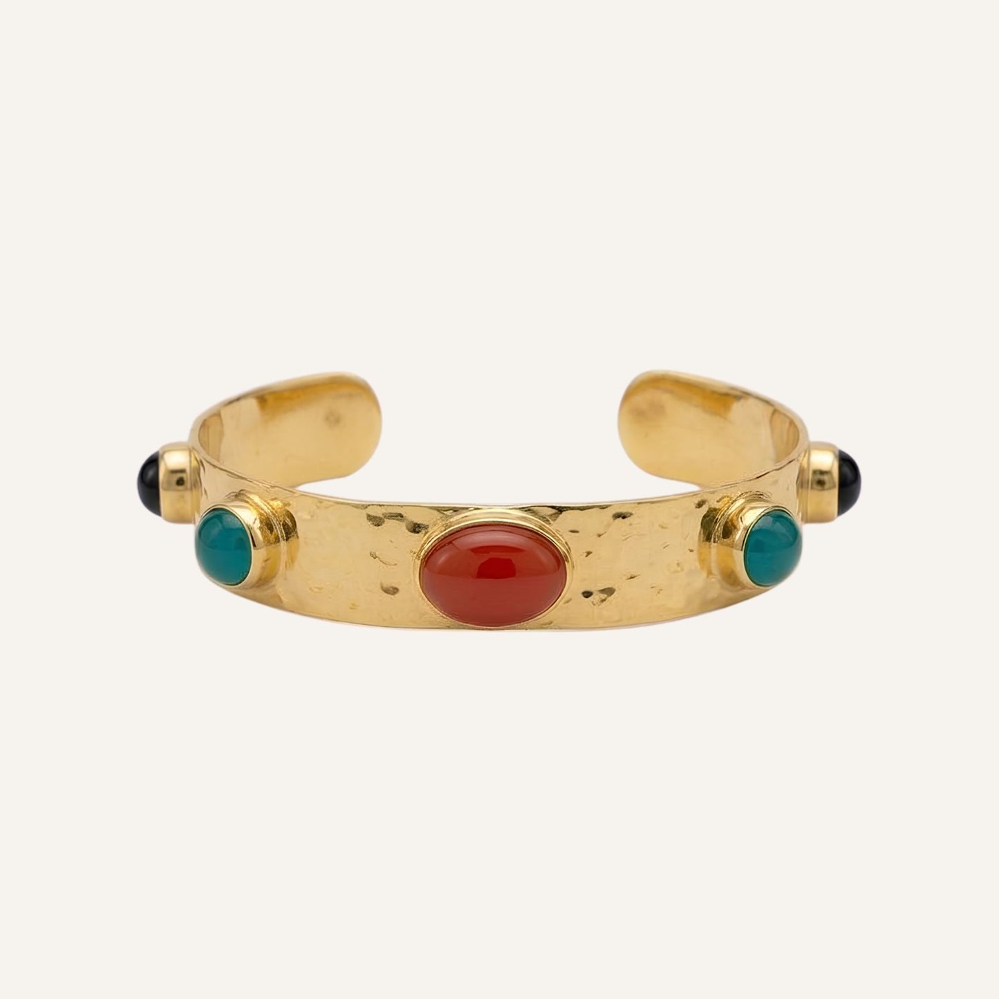 Bracelet jonc ouvert et pierres naturelles - Attica