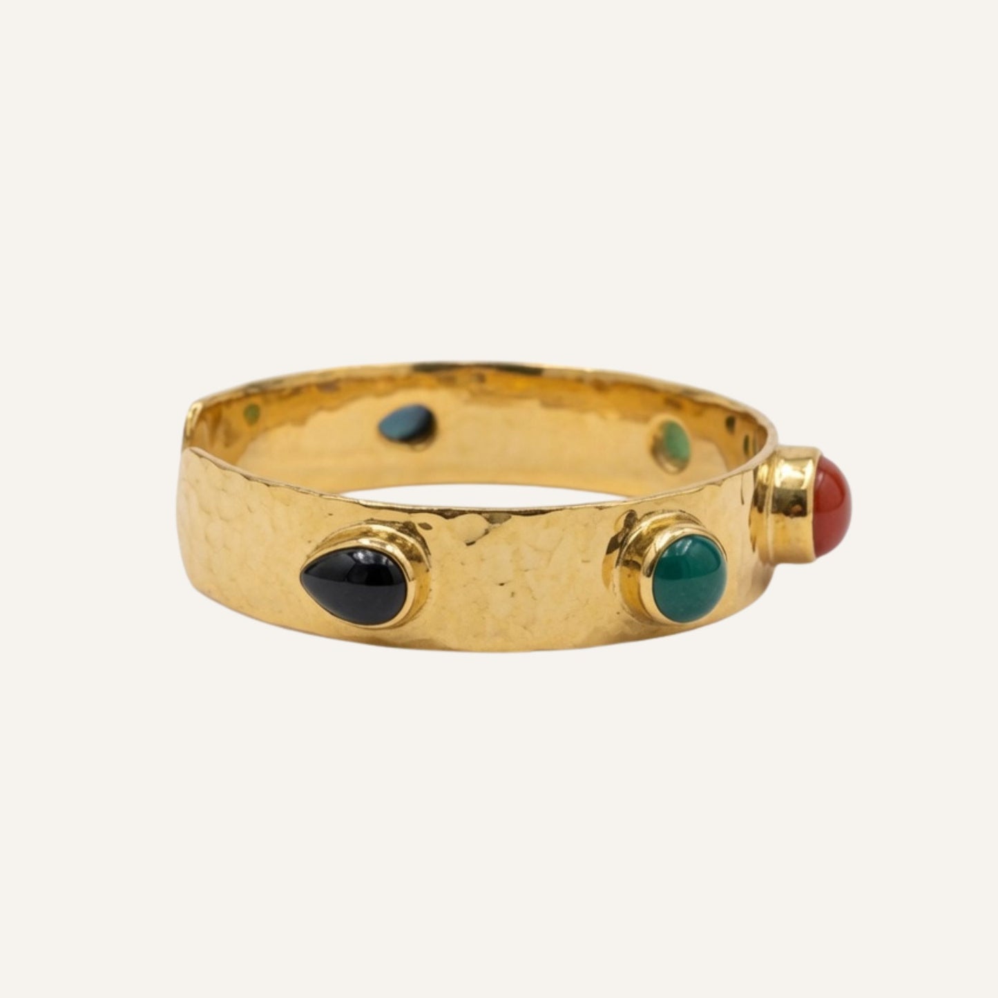 Bracelet jonc ouvert et pierres naturelles - Attica