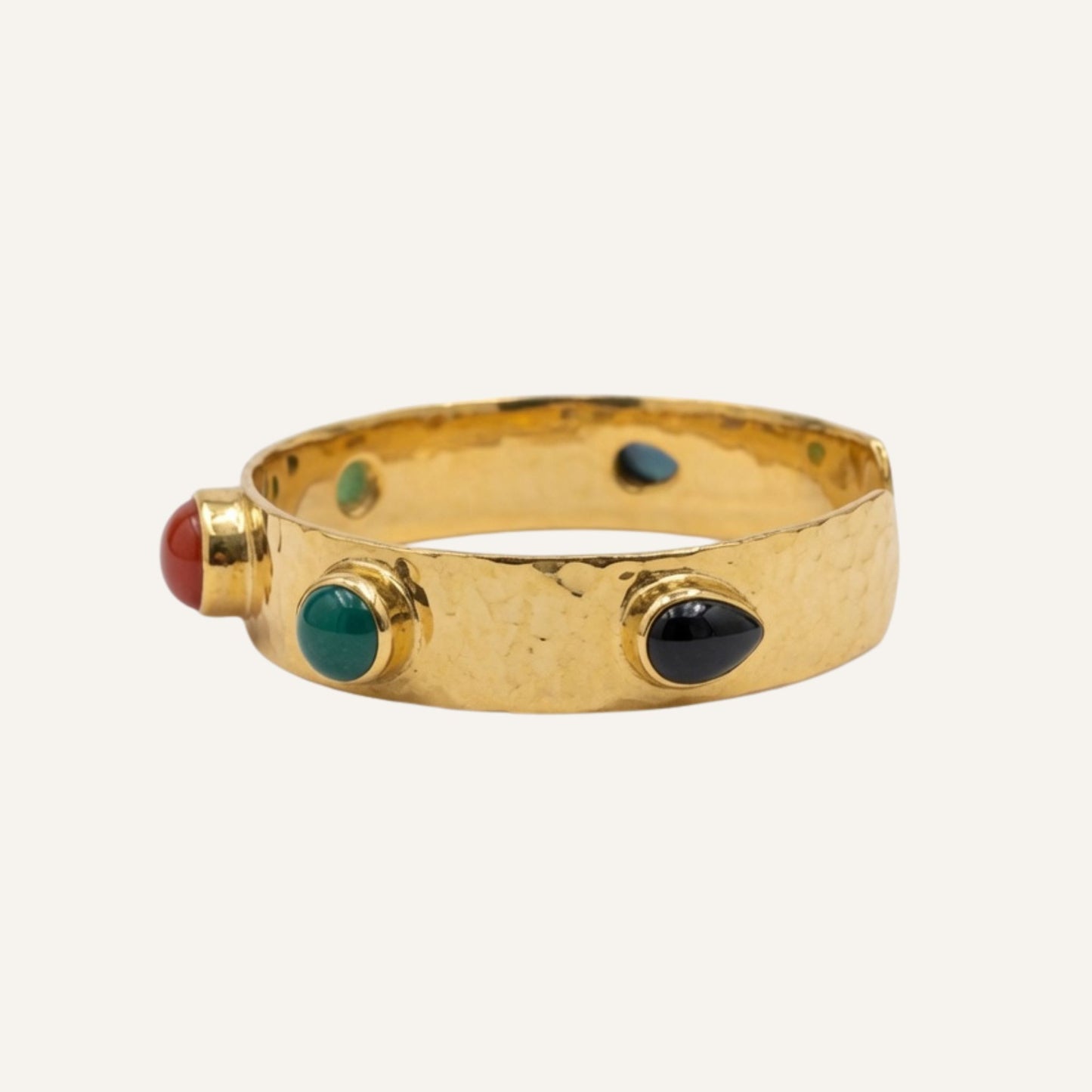 Bracelet jonc ouvert et pierres naturelles - Attica