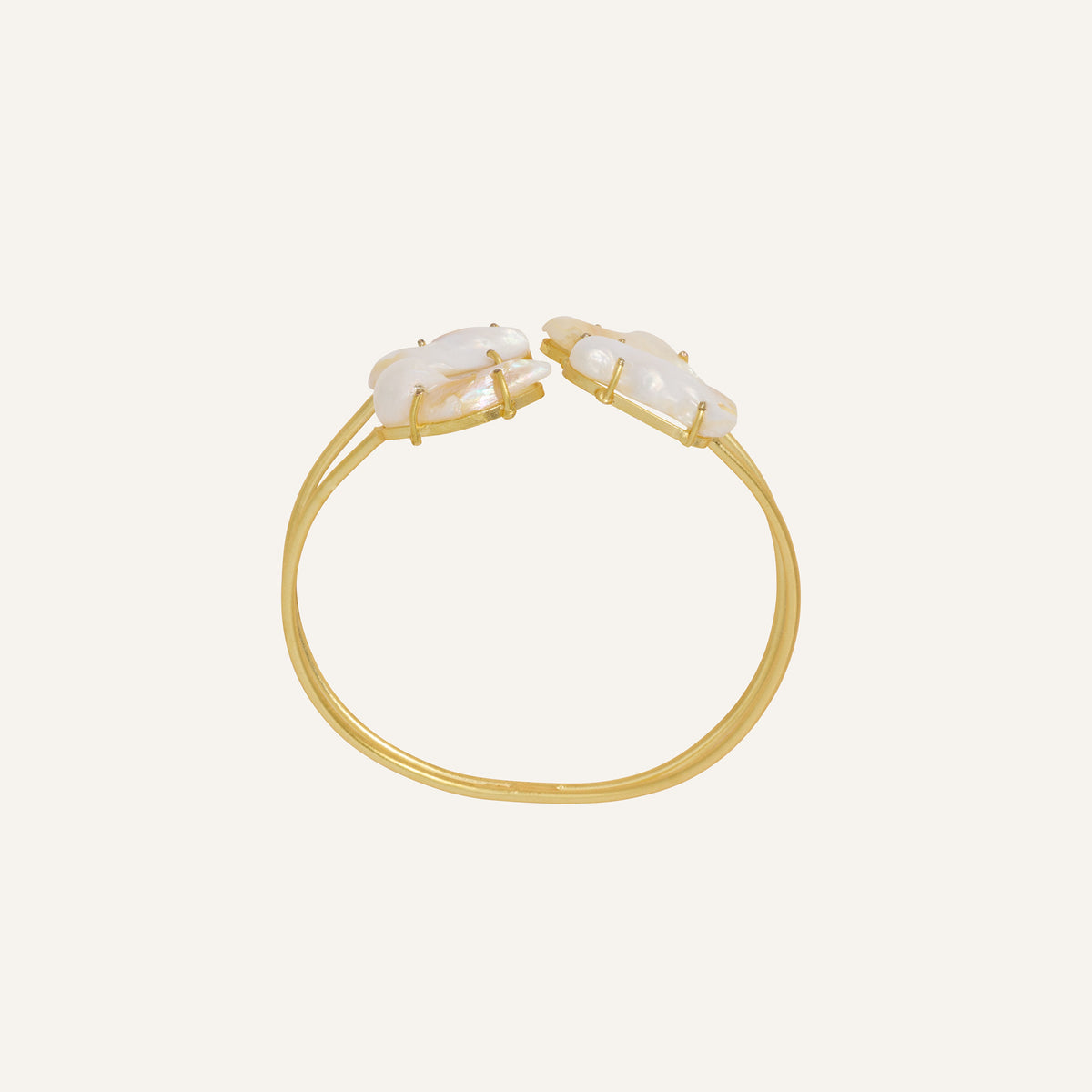 Manchette en perles baroques oversized - Amande